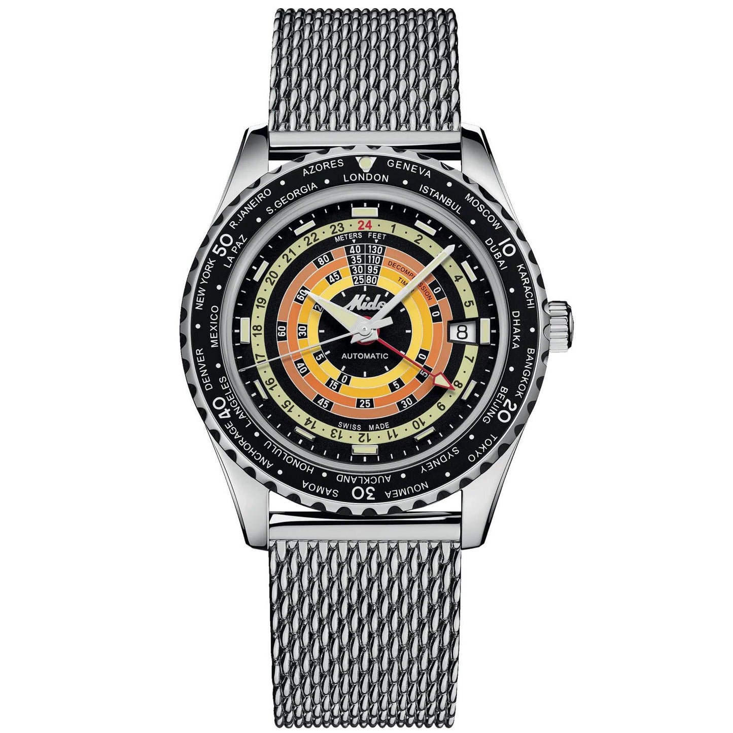 Mido montre Ocean Star Decompression Worldtimer Édition Spéciale 40mm noir automatique acier M026.829.17.051.00