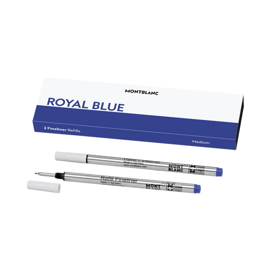 Montblanc 2 Nachfüllungen für Fineliner Spitze M Royal Blue blau 128248