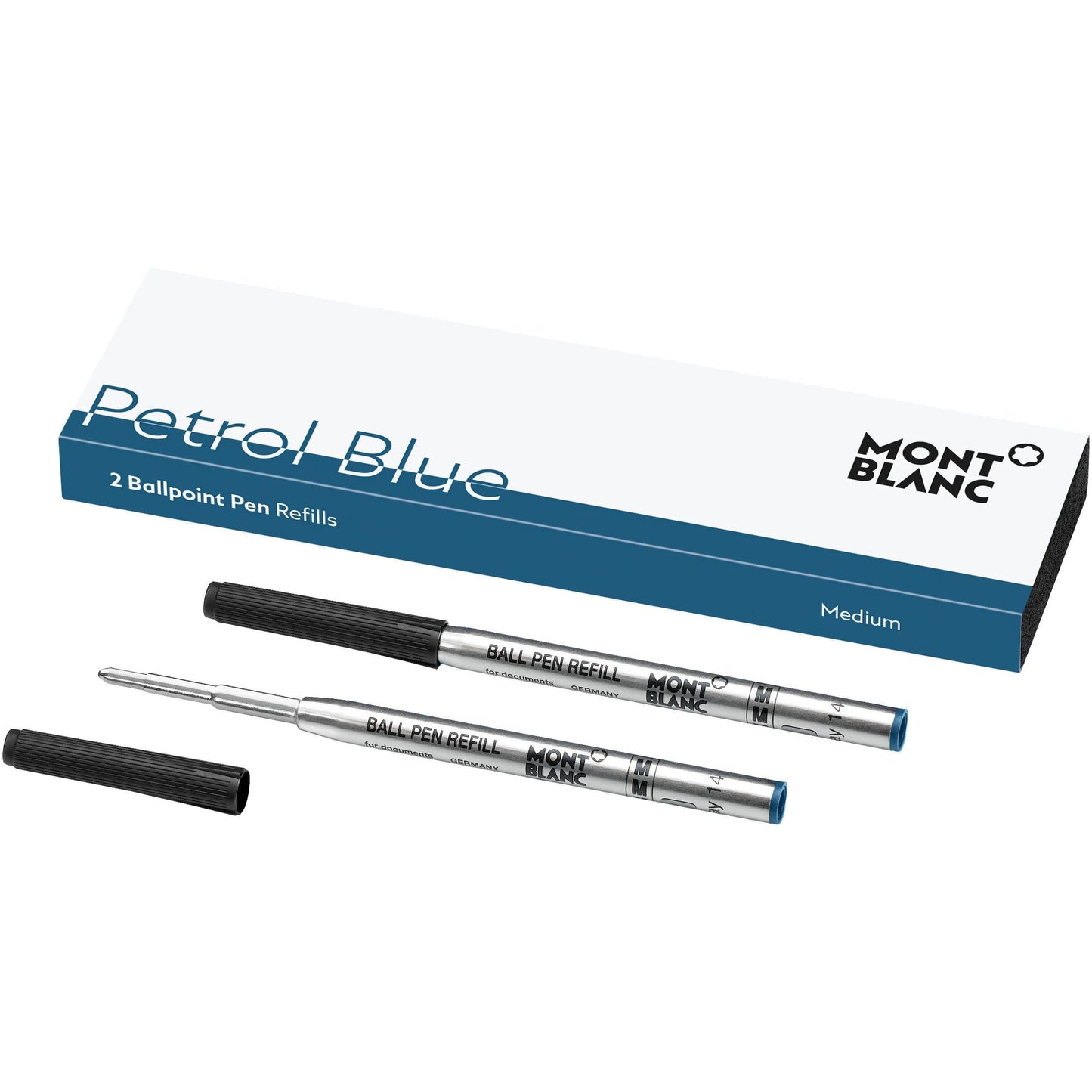 Montblanc 2 Ballpoint Pen Refills (M) Petrol Blue 119604