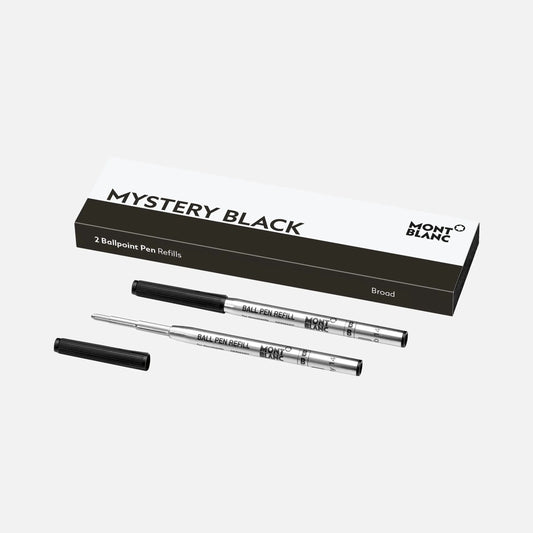 Montblanc 2 refill per penna a sfera punta B broad Mystery Black nero 128212