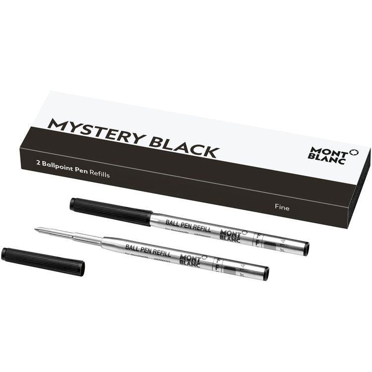 Montblanc 2 Ballpoint Pen Refill F Tip Mystery Black black 128210