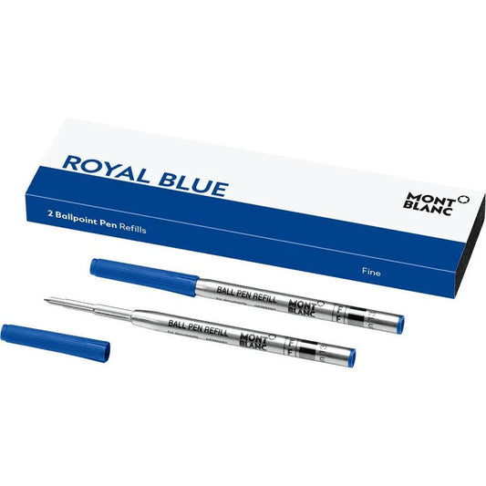 Montblanc 2 Kulspetspennor med refill, F-punkt, kunglig blå, 128213