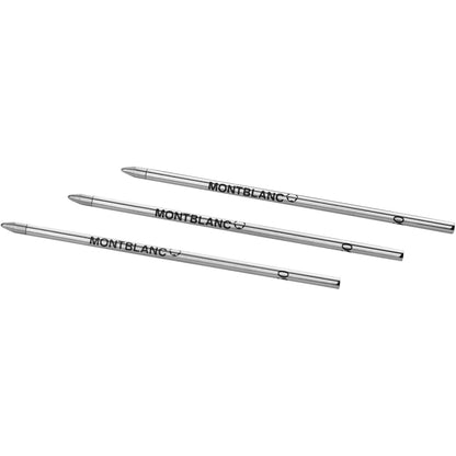 Montblanc 3 Small Ballpoint Pen Refills Mystery Black 128222