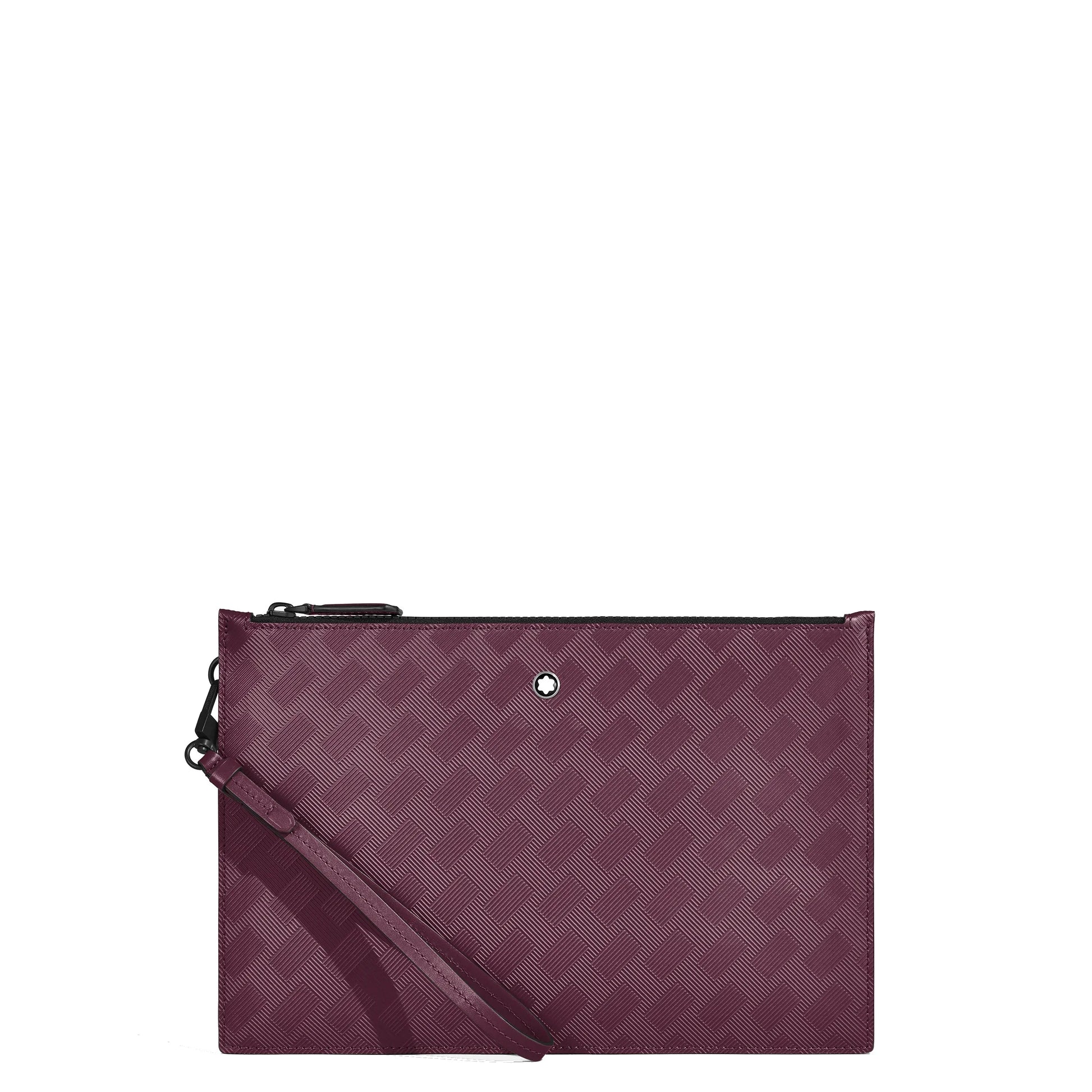 Montblanc astuccio extreme 3.0 cassis 199410 clutch bordeaux con tessuto intrecciato e cerniera nera