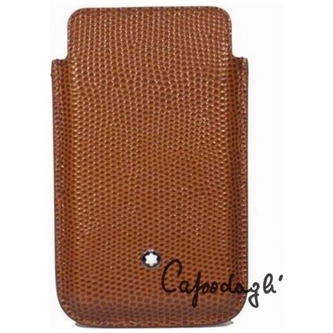 Montblanc étui cover smartphone cuir lézard marron 109192