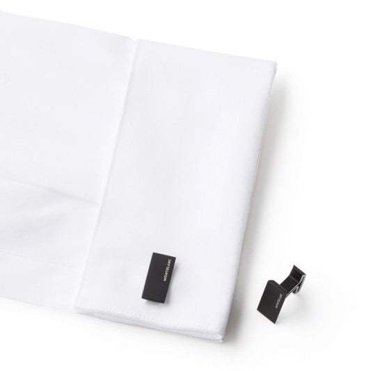 Montblanc rectangular cufflinks in steel and black PVD 114761