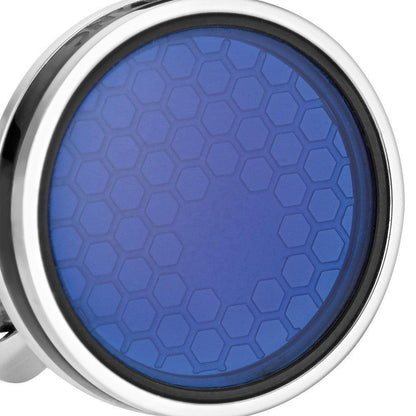 Boutons de manchette Montblanc Star acier verre saphir bleu 118602
