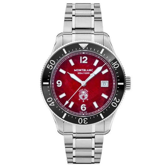 Montblanc Uhr Iced Sea Date 41mm bordeaux automatisch Stahl 132291