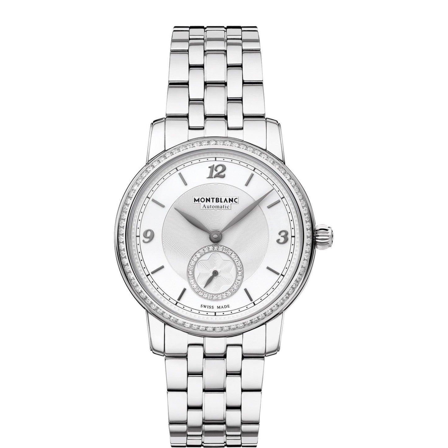 Montblanc montre Star Legacy Small Second 36mm argent diamants automatique acier 118507