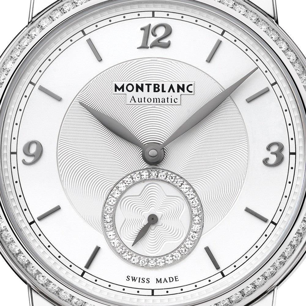 Montblanc montre Star Legacy Small Second 36mm argent diamants automatique acier 118507