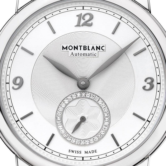 Montblanc horloge Star Legacy Small Second 36mm zilver diamanten automatisch staal 118511