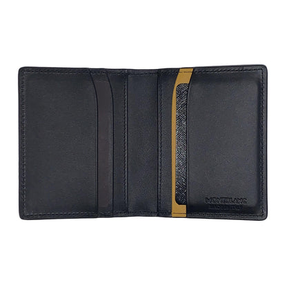 Montblanc porta biglietti da visita con tasca a vista Meisterstück Soft Grain nero/giallo 127329