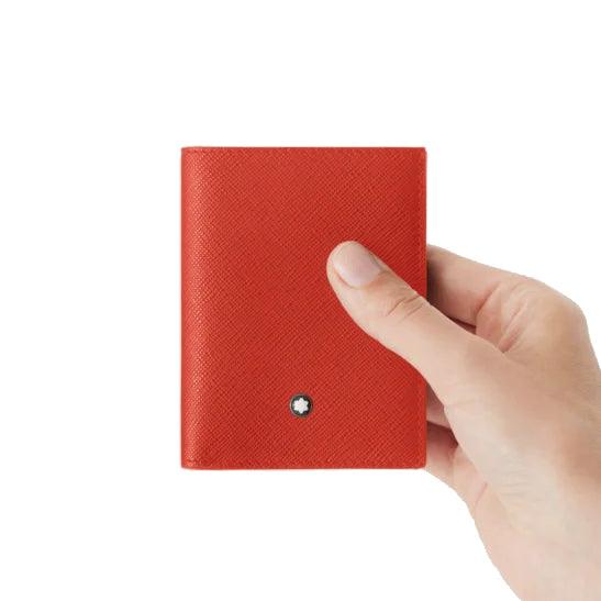 Montblanc portafoglio mini 4 scomparti Sartorial corallo 198229