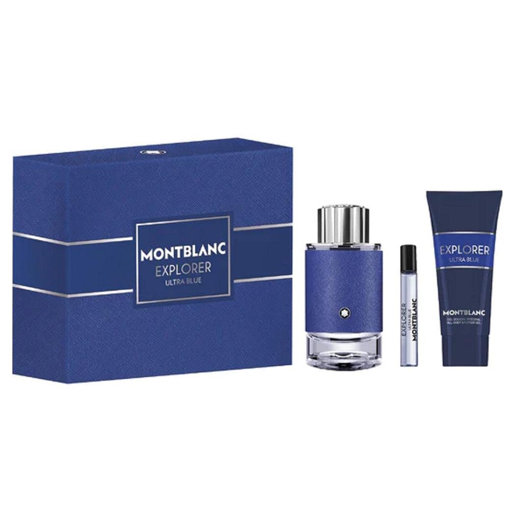 Montblanc Explorer Ultra Blue EDP Gift Set 100ML + 7.5ML SPRAY + 100ML SG MB020C07S1