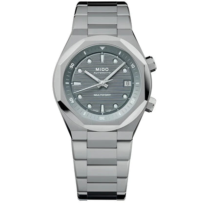 Mido orologio multifort two crowns cambia acciaio grigio quadrante testurizzato automatico elegante