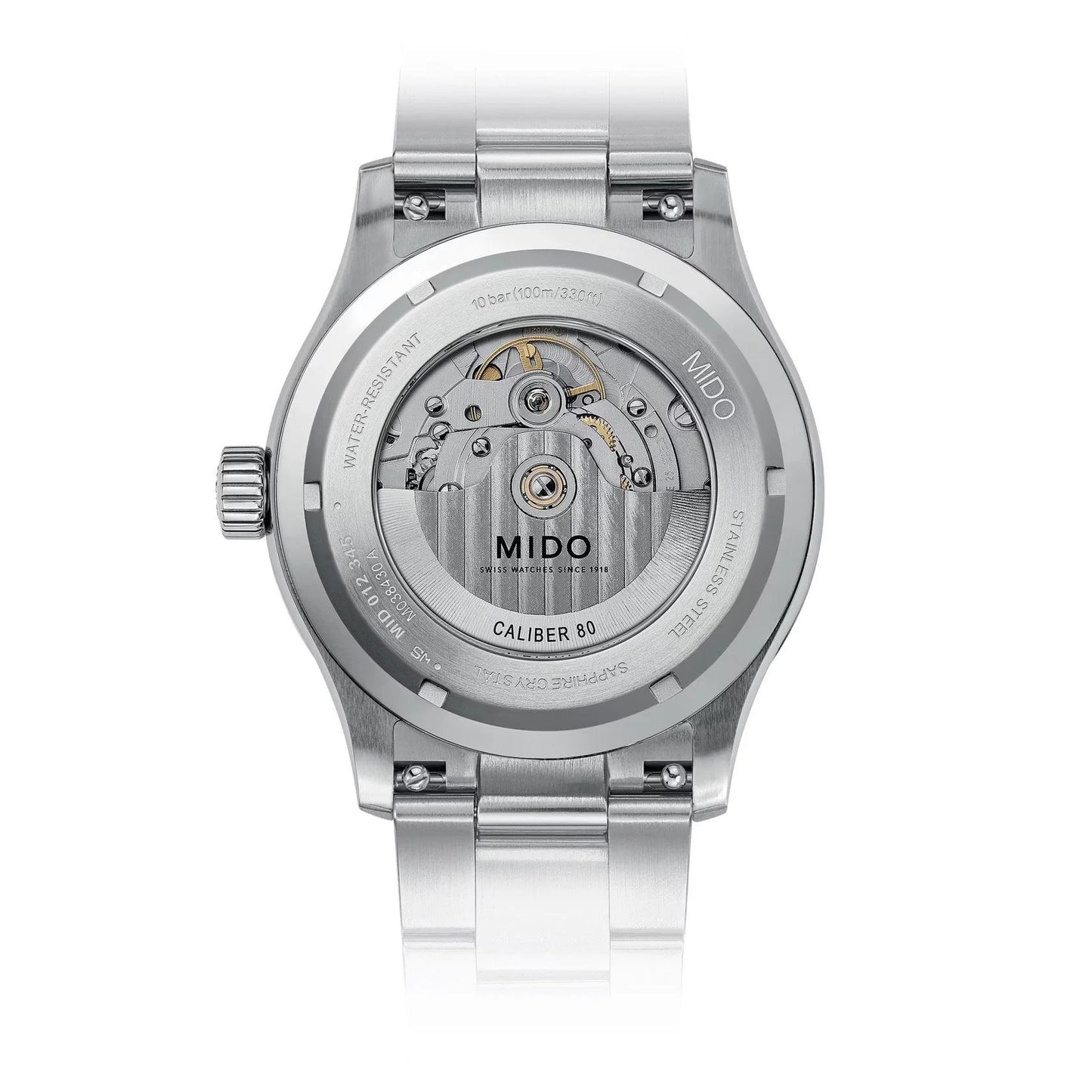 Mido multifort m freeze 42mm turchese automatico acciaio con finitura satinata verticale e movimento côtes de genève
