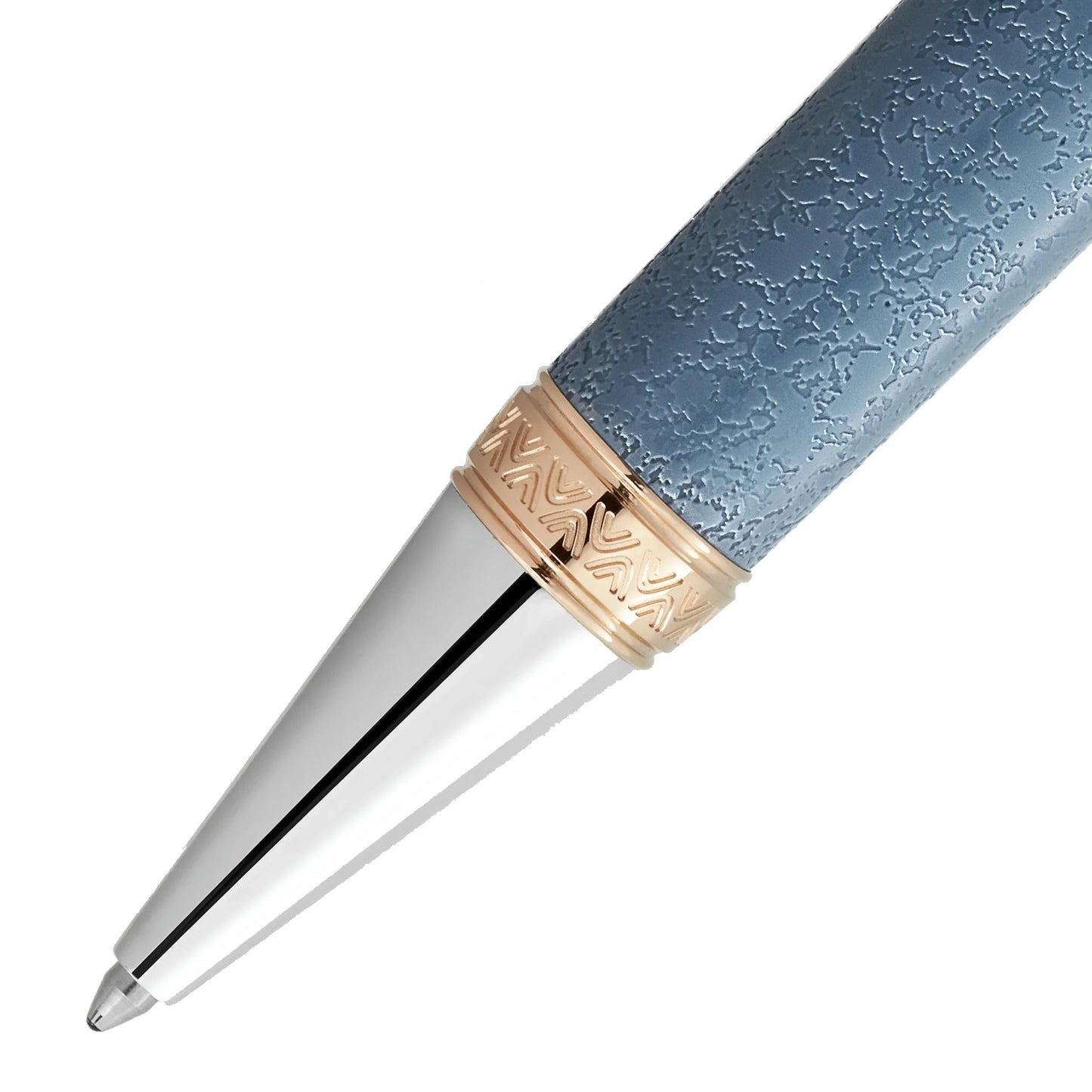 Montblanc penna sfera writers edition hommage a johann wolfgang von goethe con corpo blu e dettagli dorati