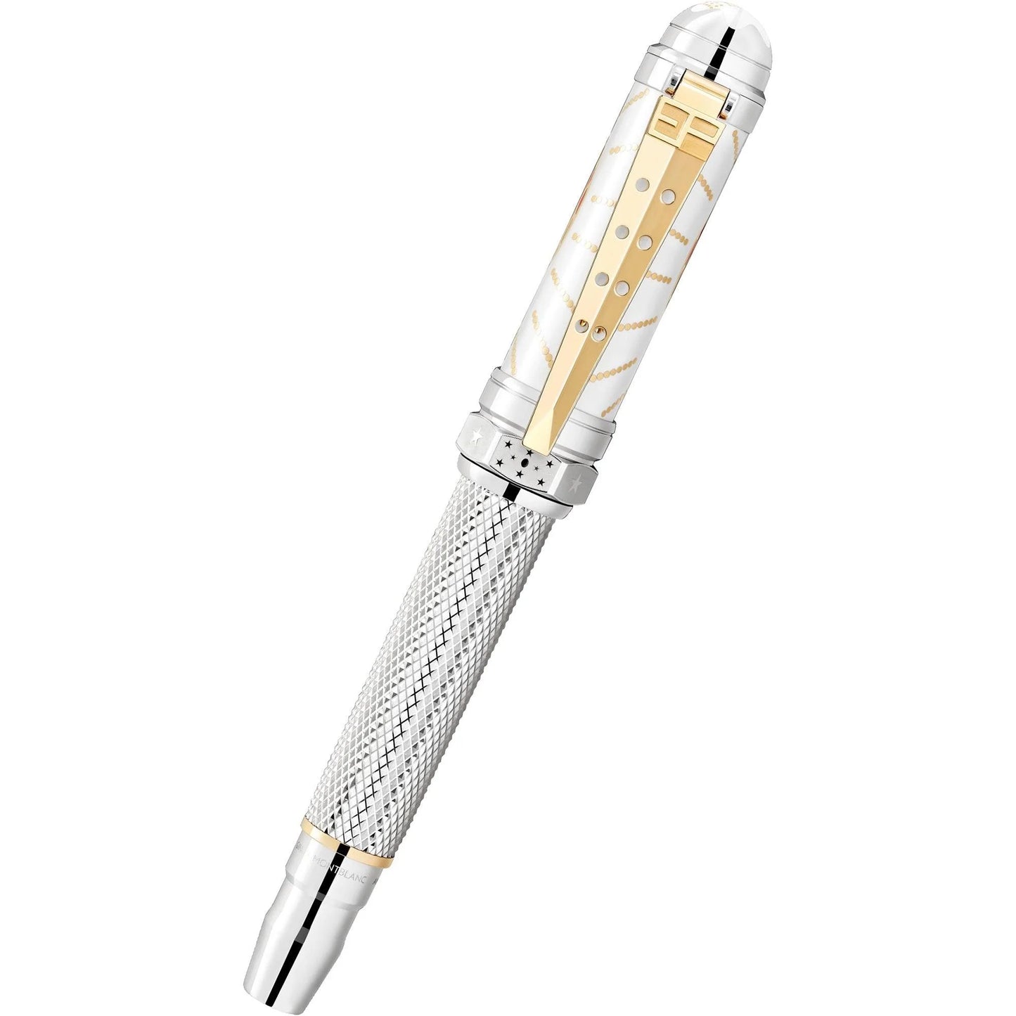 Montblanc roller great characters elvis presley limited edition 1935 pen in silver and gold with diamond grip