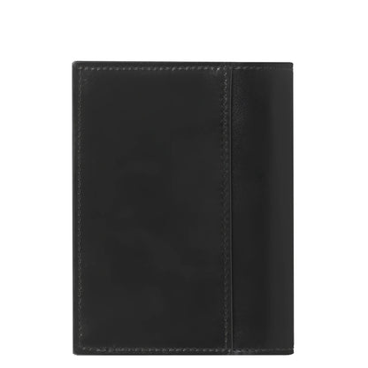 Porta carte montblanc meisterstück in pelle nera con cuciture visibili e quattro scomparti modello 198321