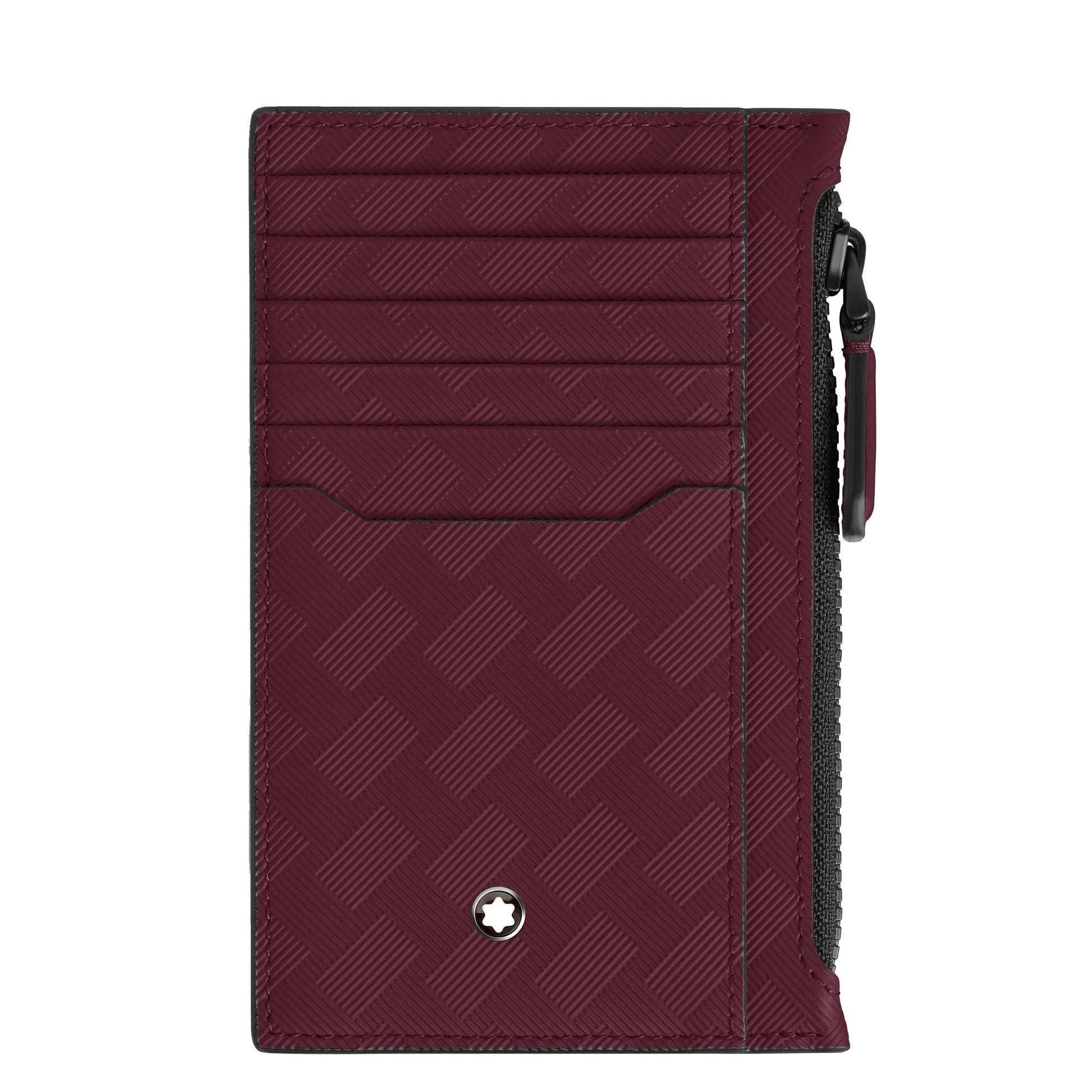 Montblanc porta carte extreme 3.0 bordeaux con 8 scomparti e cerniera con motivo diagonale e tirazip nero