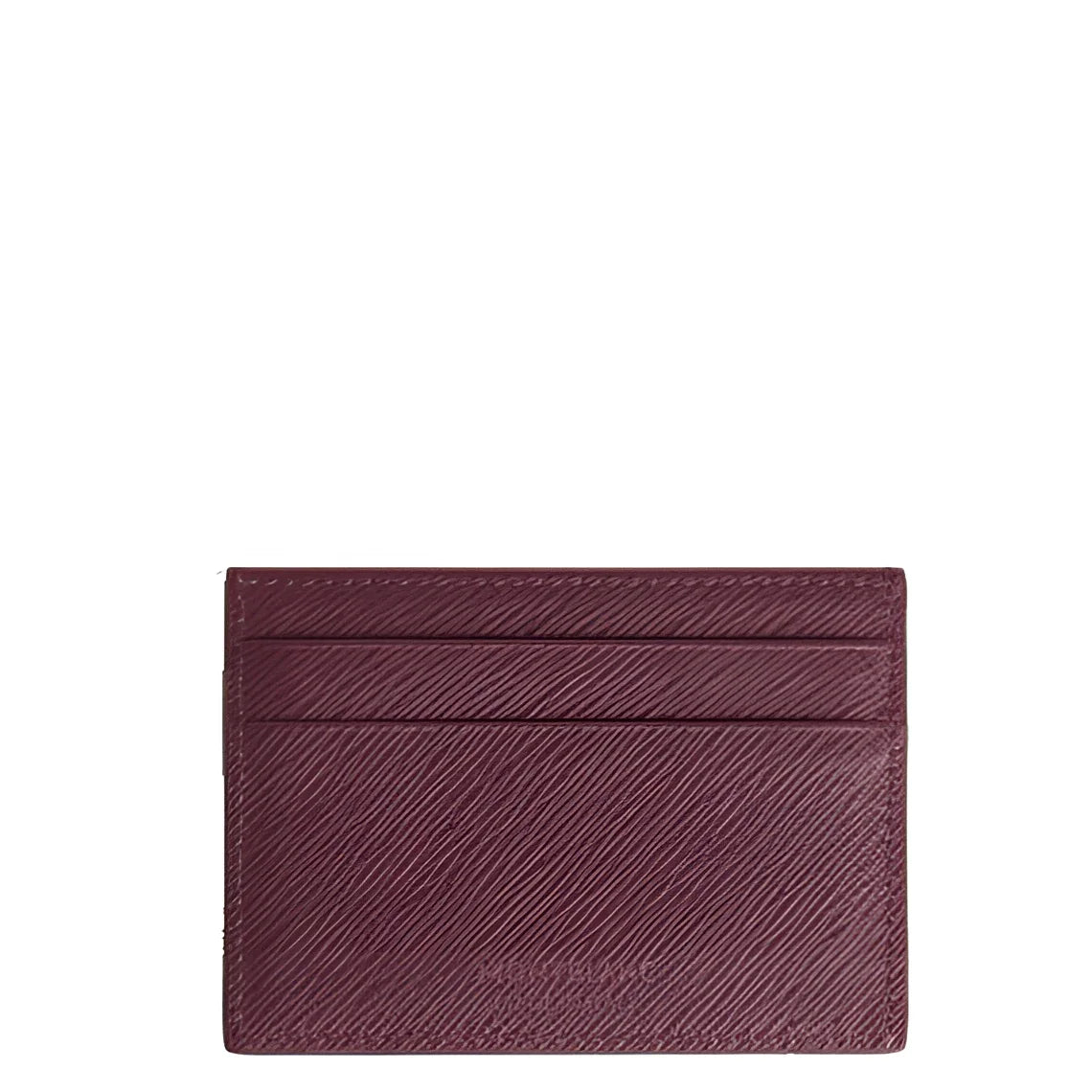 Montblanc porta carte multi lime in pelle stampa saffiano bordeaux con superficie leggermente goffrata e cuciture sottili