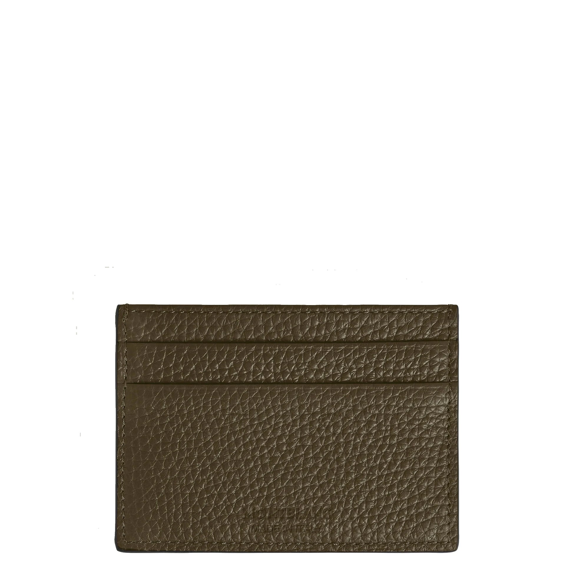 Montblanc porta carte 5 scomparti kaki in vitello premium kaki con bordi cuciti e tre fessure orizzontali