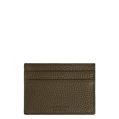 Montblanc porta carte 5 scomparti kaki in vitello premium kaki con bordi cuciti e tre fessure orizzontali