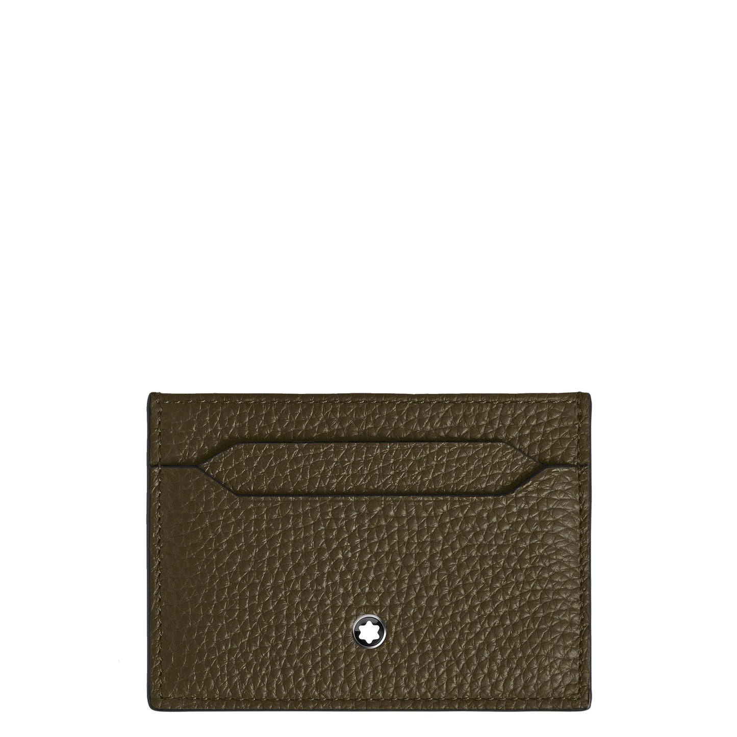 Montblanc porta carte vitello premium kaki verde oliva con stella argento aggiunge eleganza e funzionalità