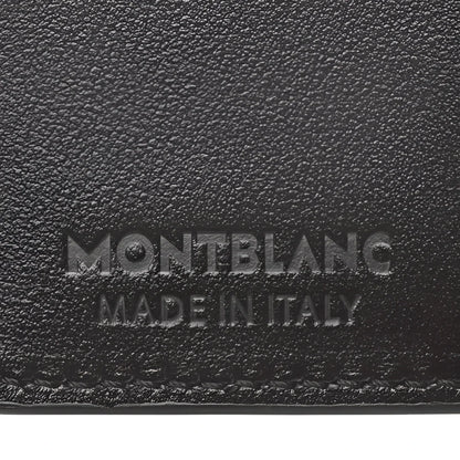 Astuccio portachiavi meisterstück nero in pelle con branding montblanc made in italy in rilievo