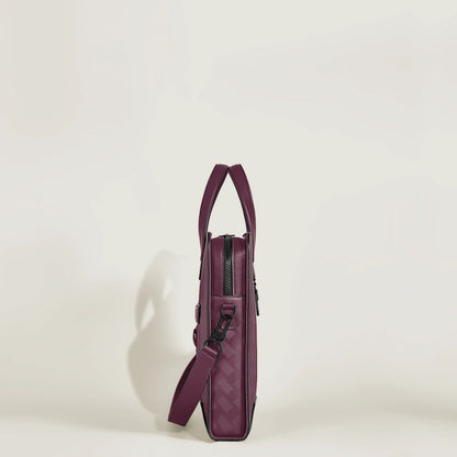Montblanc portadocumenti sottile extreme 3.0 cassis in pelle bordeaux con motivo diamond e zip nere per eleganti professionisti urbani