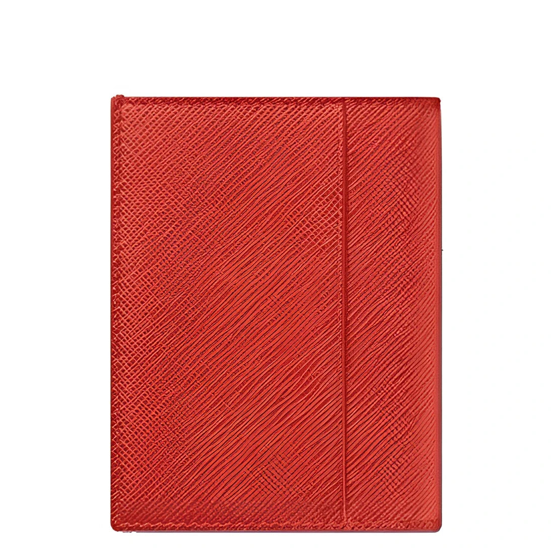 Portafoglio mini montblanc in pelle rossa con stampa saffiano corallo e sottile trama diagonale scomparti sartorial corallo