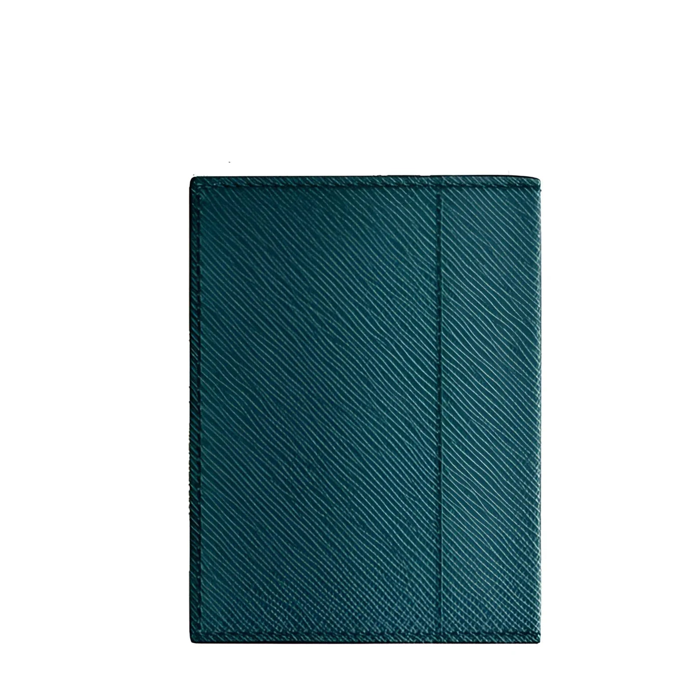 Portafoglio mini montblanc blu cipro in pelle di colore teal scuro con texture diagonale a motivo croce