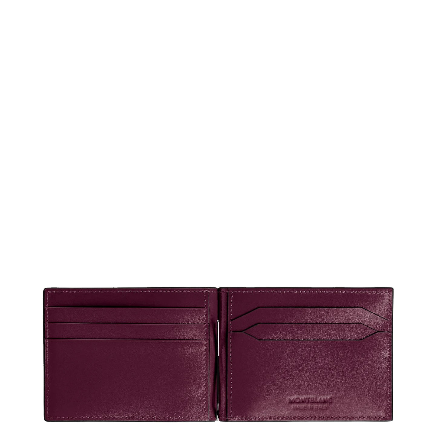 Burgundy leather montblanc portafoglio pieghevole meisterstück con chiusura magnetica e scomparti per carte