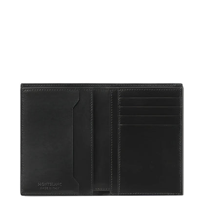 Portafoglio meisterstück montblanc offre un design elegante in pelle nera con 4 scomparti e molteplici slot per carte