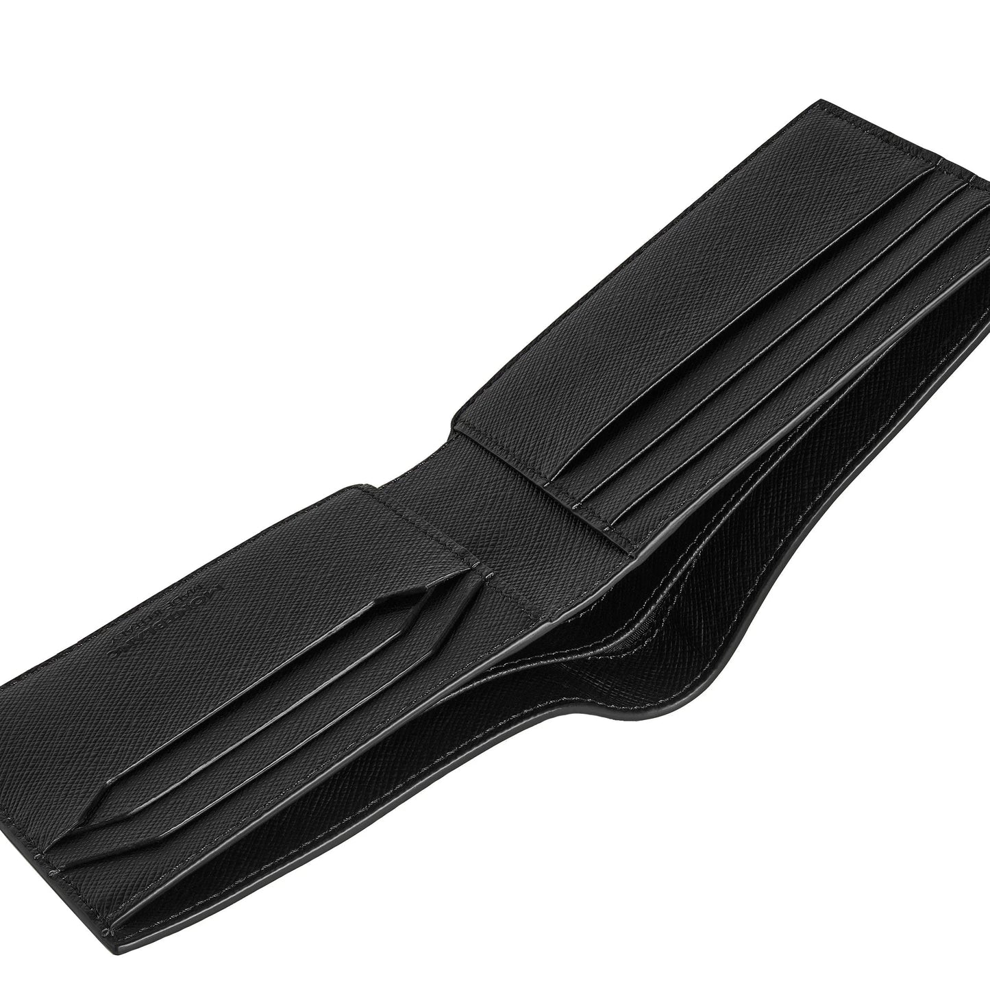 Portafoglio Montblanc sartorial goffrata bicolore nero con 6 scomparti e design minimalista in pelle tweed kaki