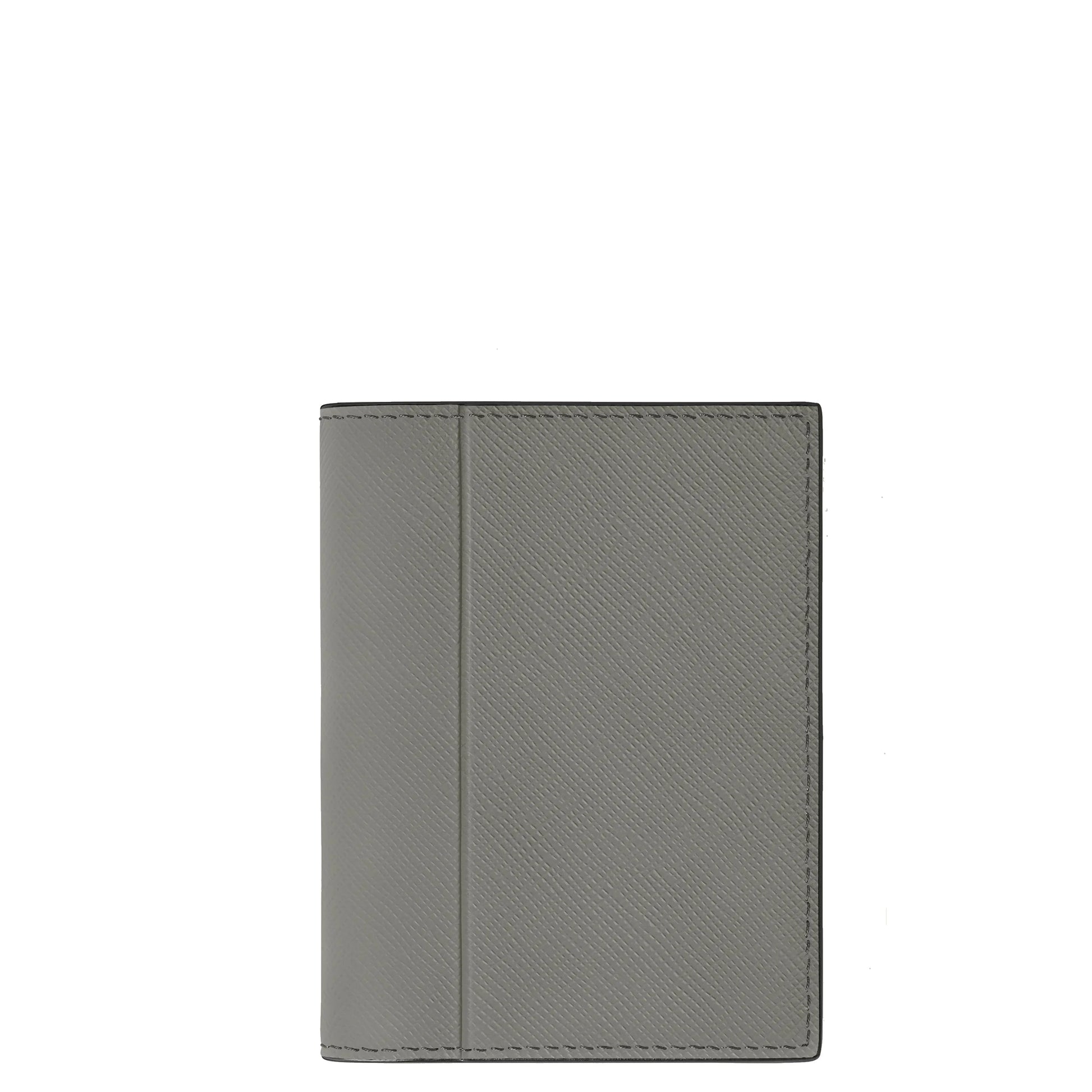 Portafoglio montblanc portafoglio mini grigio medio in pelle stampa saffiano con cuciture precise ai bordi