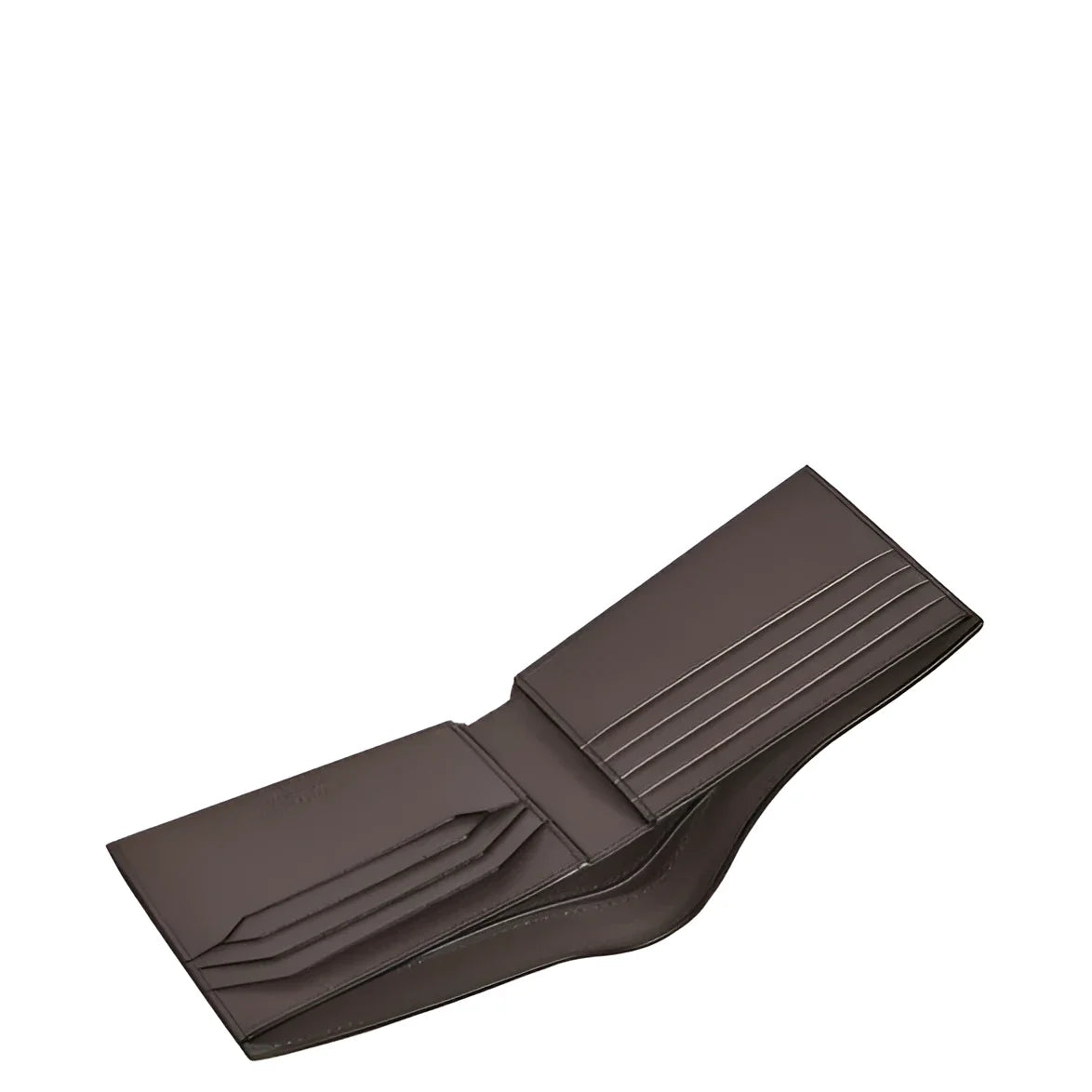 Portafoglio montblanc pelle grigio caldo motivo goffrato ispirato con 8 scomparti e design minimalista
