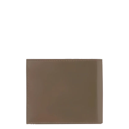 Portafoglio meisterstück montblanc in pelle lucida mastice marrone con tasche extra e cuciture precise