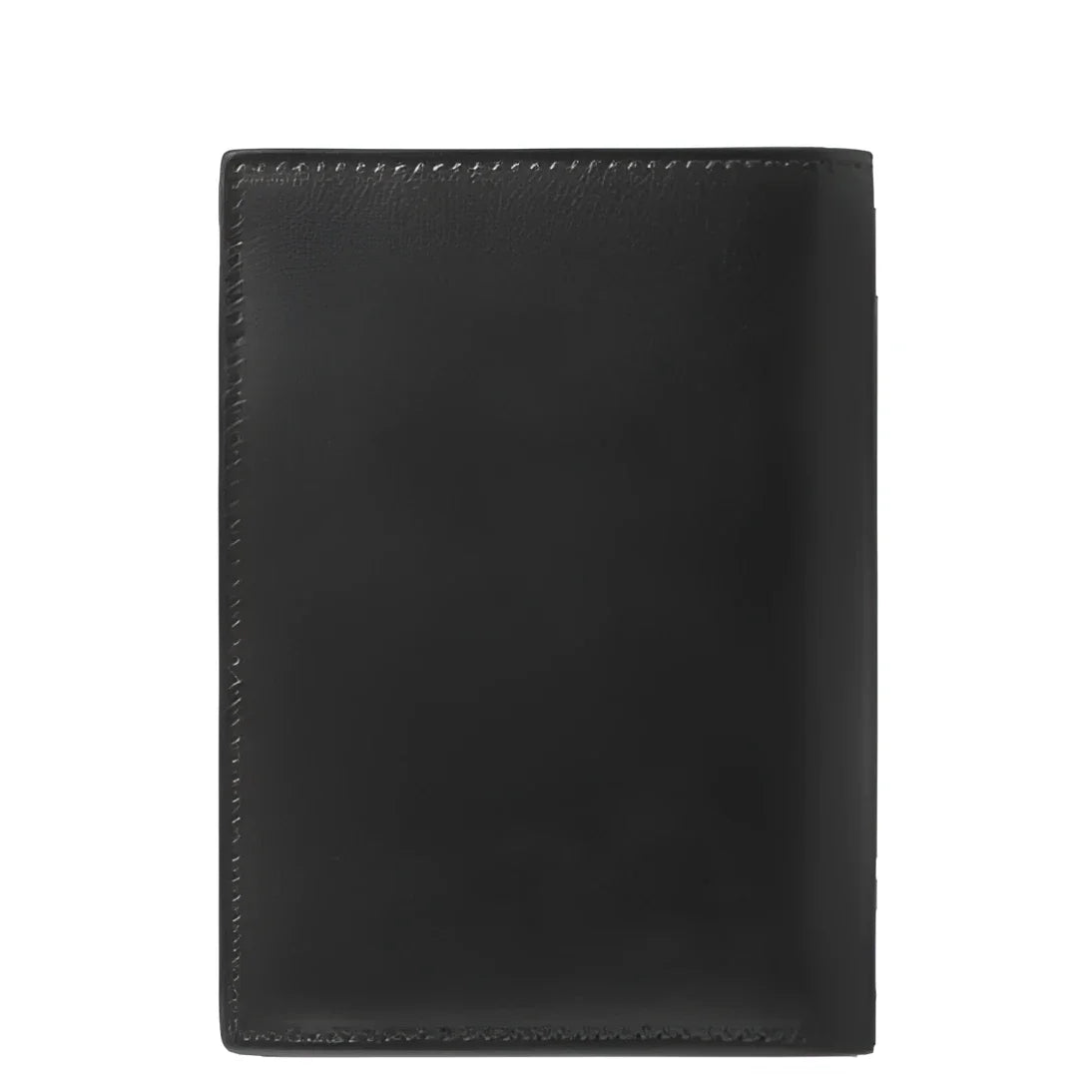 Portafoglio meisterstück montblanc in pelle nera con design elegante e cuciture ordinate modello 198317