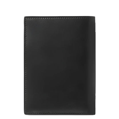 Portafoglio meisterstück montblanc in pelle nera con design elegante e cuciture ordinate modello 198317
