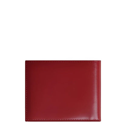 Portafoglio montblanc meisterstück in pelle ruggine scuro con cuciture precise sui bordi