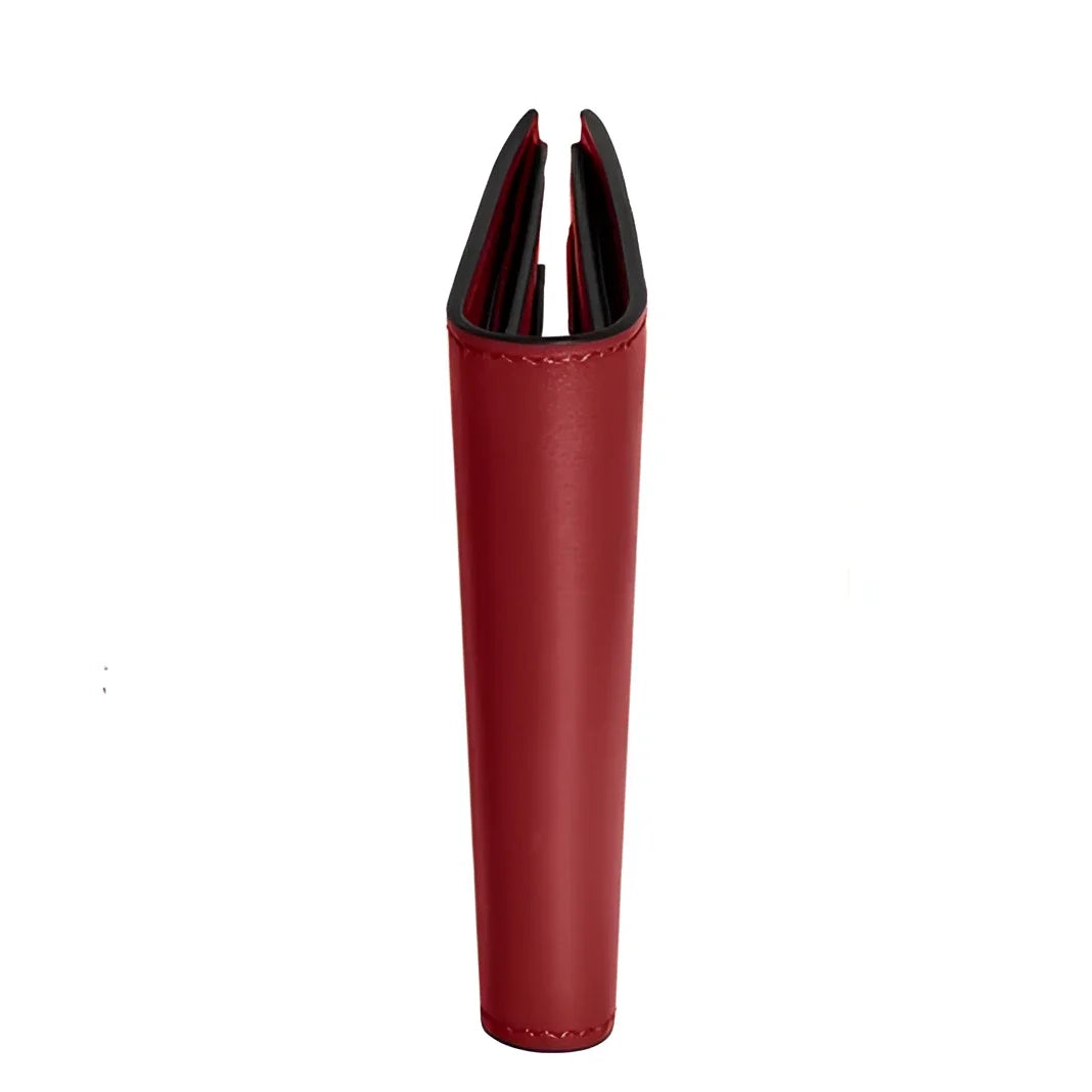 Portafoglio montblanc meisterstück ruggine scuro in pelle con interno nero e cuciture rifinite