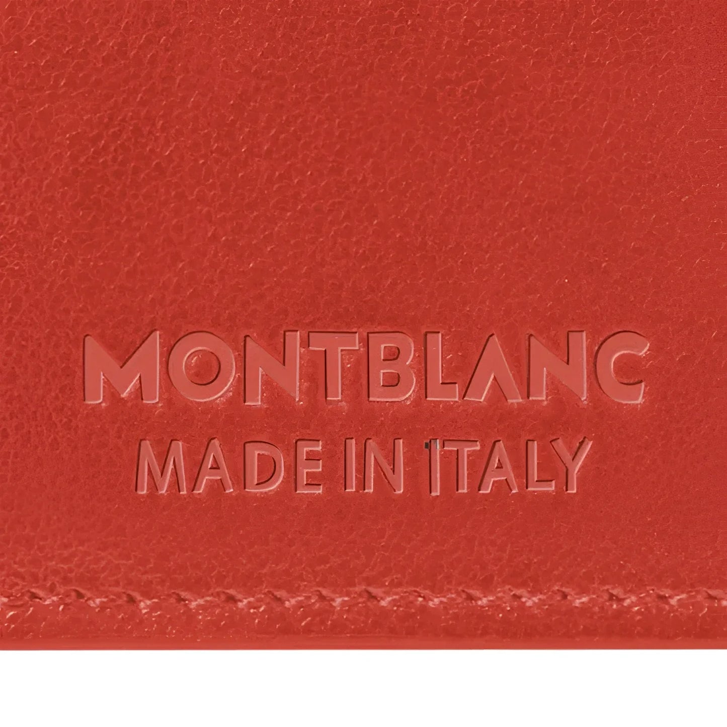 Portafoglio montblanc soft continental in raffinata pelle morbida rossa con logo montblanc e made in italy embossato