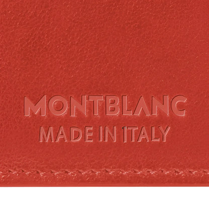 Portafoglio montblanc soft continental in raffinata pelle morbida rossa con logo montblanc e made in italy embossato
