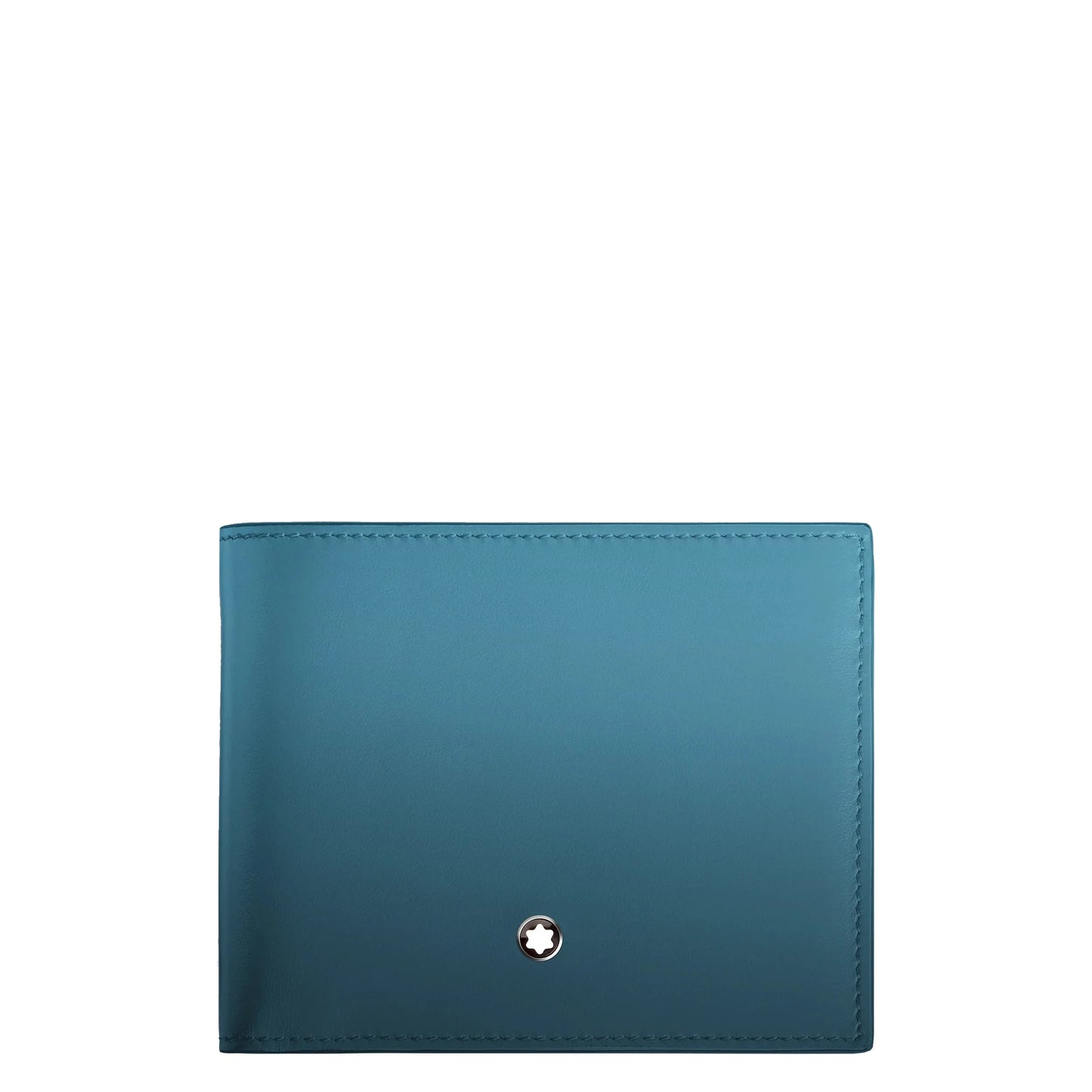 Montblanc portafoglio 6 scomparti blu fumé in pelle lussuoso accessorio quotidiano con emblema stella centrale