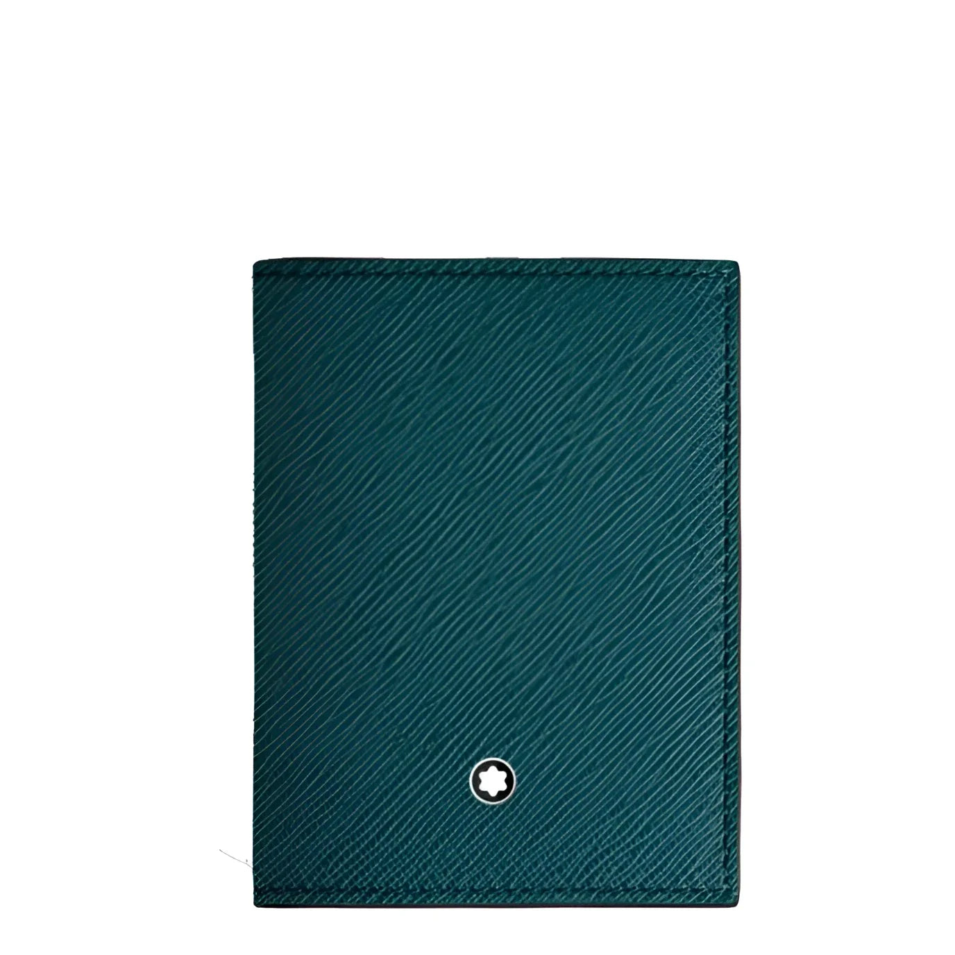 Portafoglio mini montblanc blu cipro in pelle martellata con emblema a stella argento sul davanti