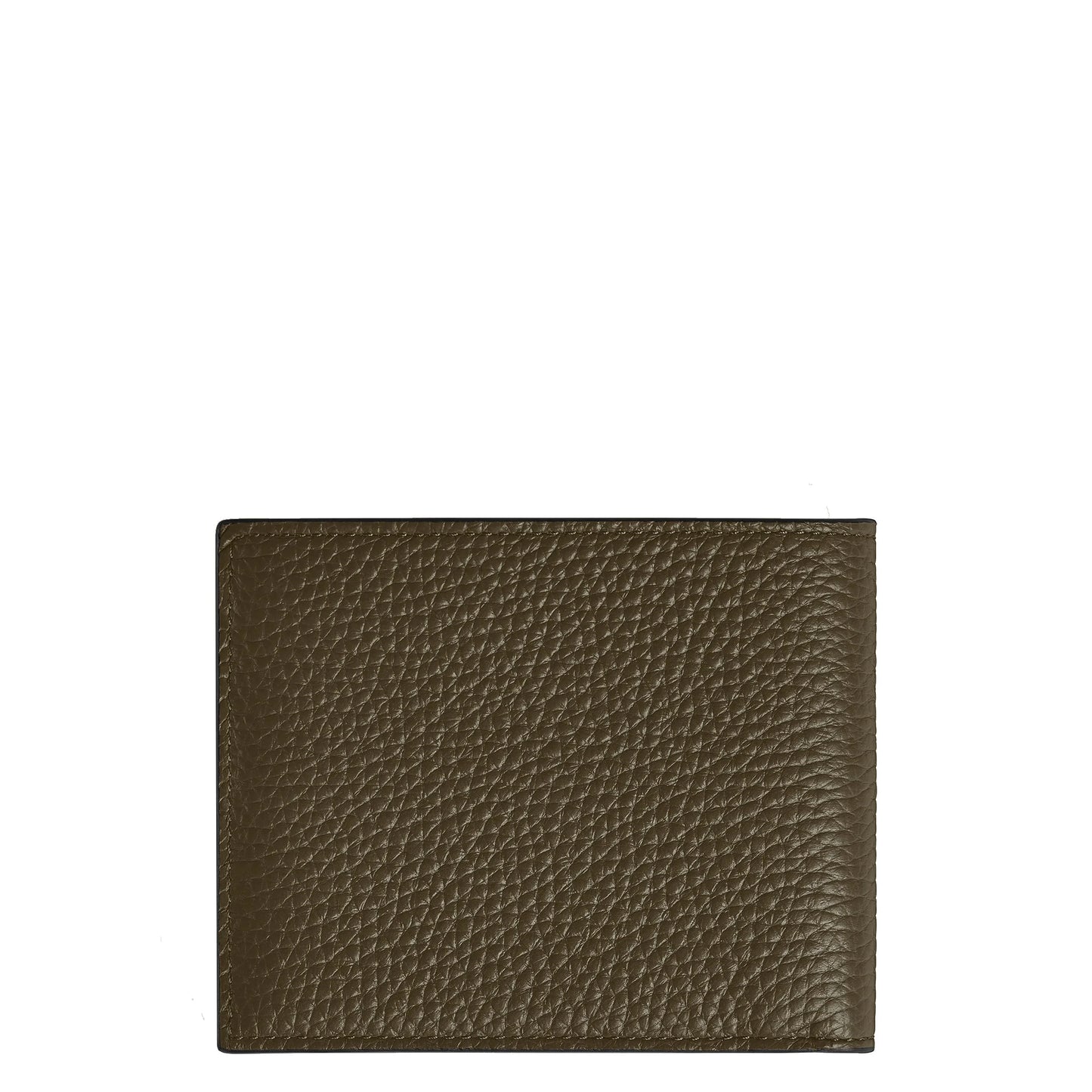 Montblanc portafoglio 6cc classico portafoglio bi-fold in pelle verde oliva texturizzata modello kaki 220197