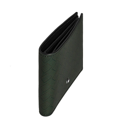 Portafoglio montblanc portafoglio extreme 3.0 6cc multikaki verde in pelle intrecciata con distintivo motivo extreme e logo argentato