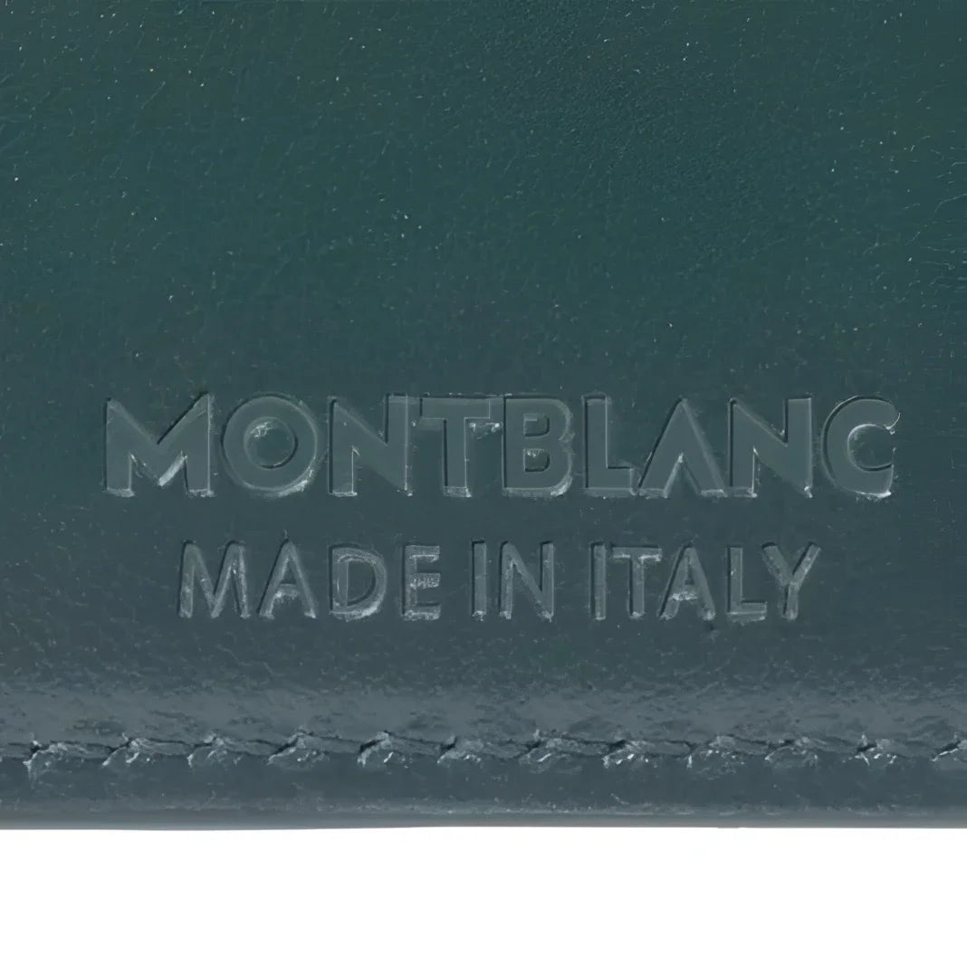 Portafoglio meisterstück montblanc in pelle british green verde britannico con logo in rilievo e made in italy