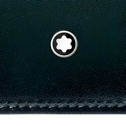 Portafoglio meisterstück in pelle british green verde britannico con emblem silver e stella bianca a sei punte